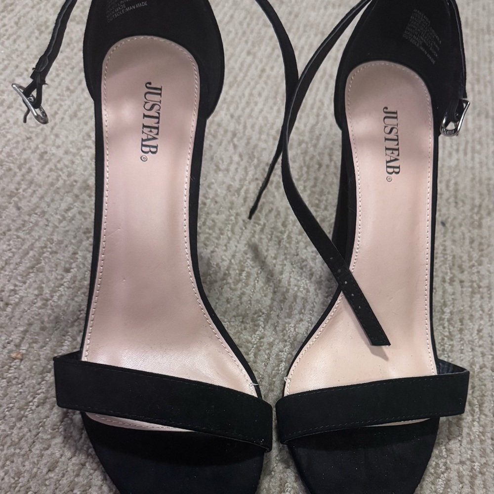 JustFab Black Strappy Heels